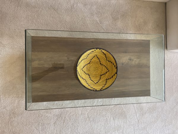 Panier de décoration jaune africain 31 cm